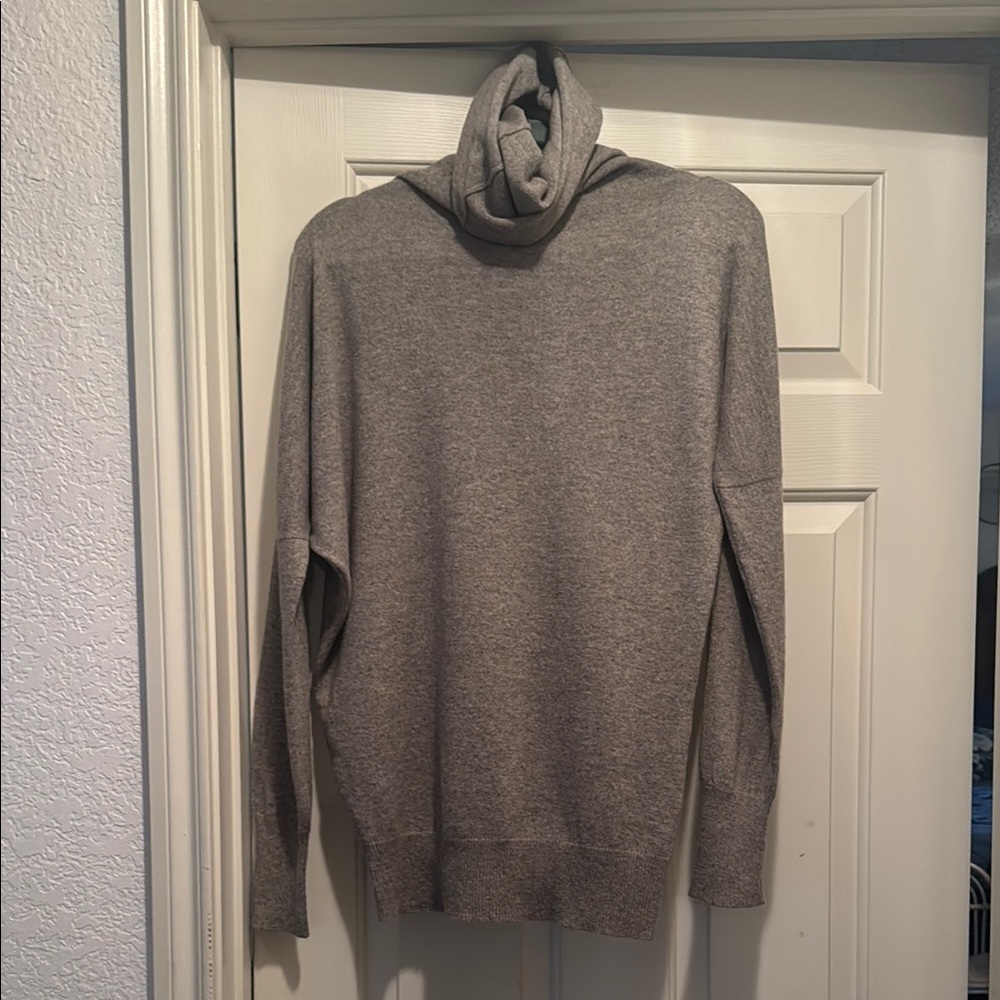 BP Studio Cashmere Turtleneck asymmetrical sweater